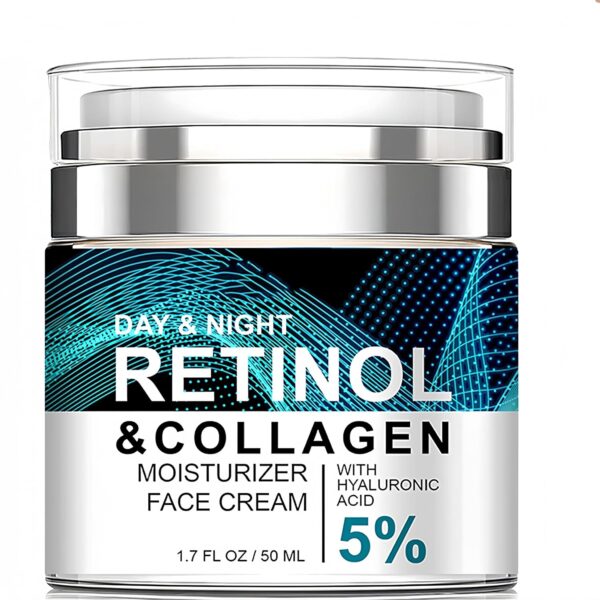 Advanced Retinol Collagen Face Cream with 5% Hyaluronic Acid – Anti-Aging & Anti-Wrinkle Formula to Reduce Fine Lines, Lift & Firm Skin. 24-Hour Hydration for a Youthful Glow....