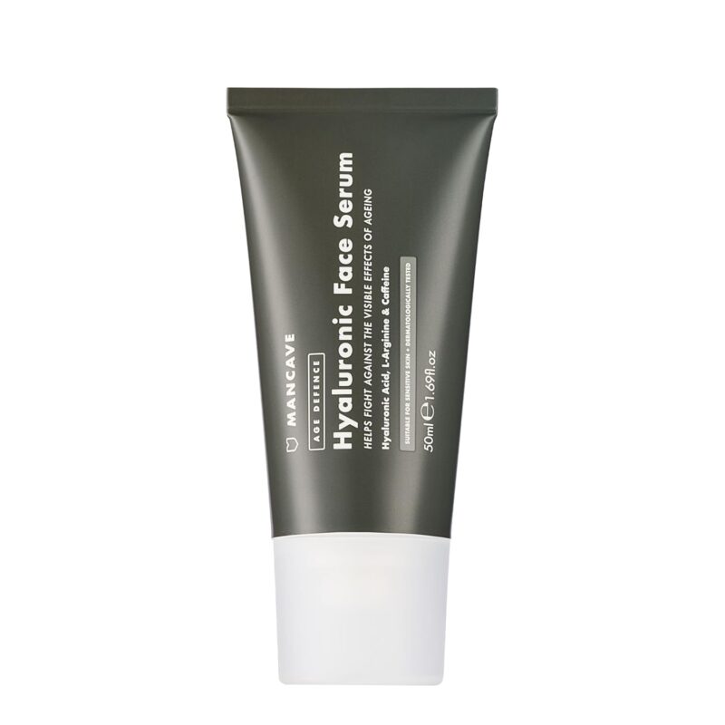 ManCave Hyaluronic Acid and Caffeine Anti-Aging Face Serum 50ml, Formulated to reduce the Appearance of Fatigue and Enhance Damaged Skin with Caffeine and Glycogen, Vegan...