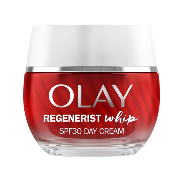 Olay Regenerist Whip Day Face Cream SPF30, Lightweight Anti-Wrinkle + Firming Skincare Moisturiser with Sun Protection, Anti-Ageing Niacinamide and Peptides, Renews, Firms and...