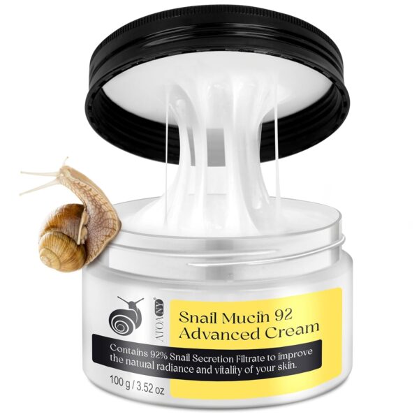 Snail Mucin Moisturizer - Snail Mucin Serum Cream, Face Moisturizer with Advanced Snail 92 Mucin Essence, Face Moisturizing Cream for Dry Skin, Day & Night Korean Skin Care...