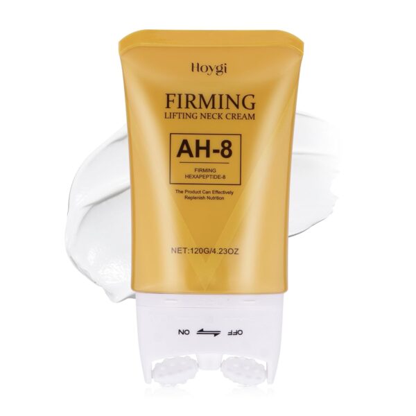 VRAIKO HOYGI AH-8 Firming Neck Cream, 2-in-1 Guasha Neck Moisturizer with Roller Applicator, for Saggy Skin, Double Chin, Face Lifting, 4.23 oz